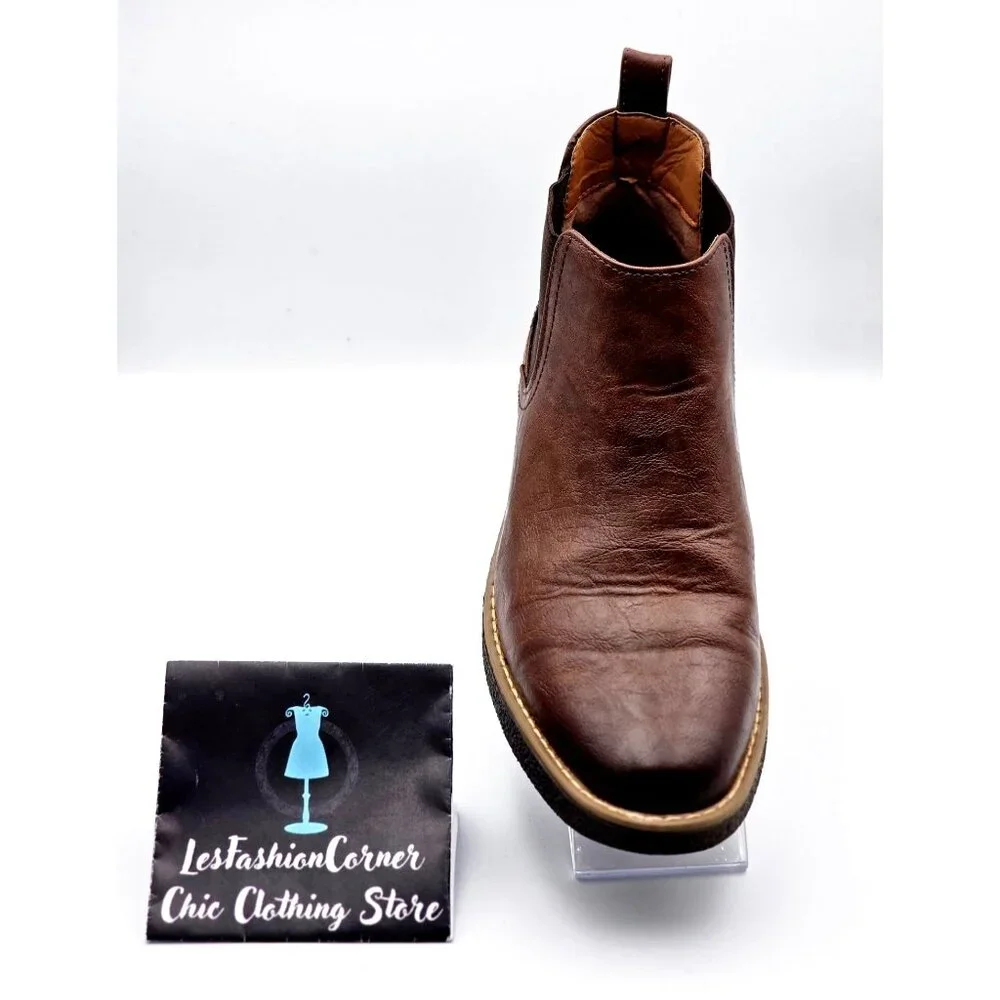 Deer Stags Men's Brown Vegan Leather Rockland Chelsea Boots Size 8M 2163 - Picture 15 of 16